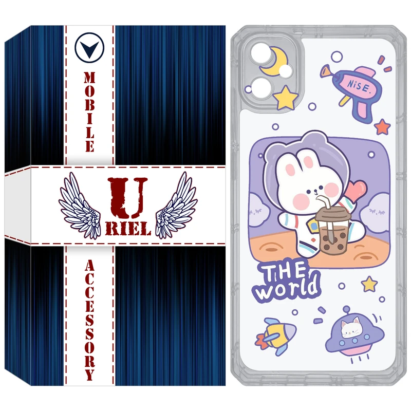 کاور یوریل مدل Clear کد 8 طرح خرگوش فضانورد مناسب برای گوشی موبایل سامسونگ Galaxy A05