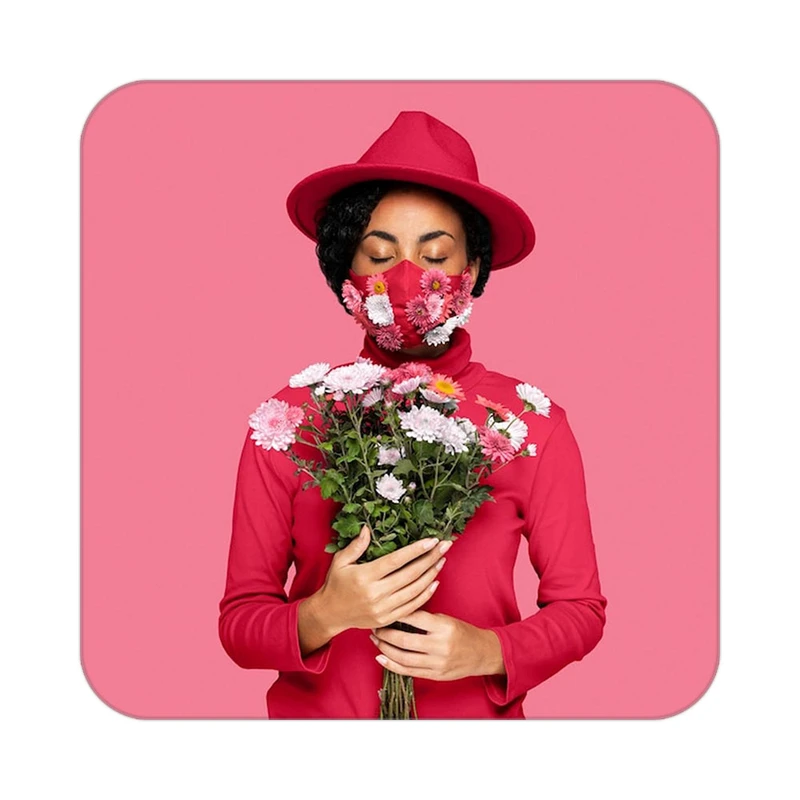 زیر لیوانی کاکتی طرح گل مدل mp19754