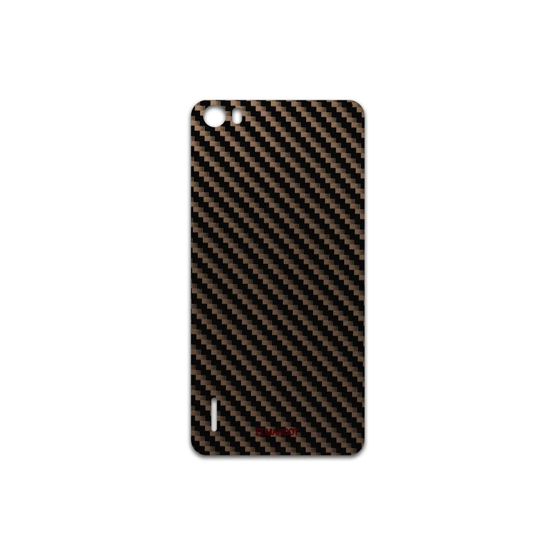 برچسب پوششی ماهوت مدل Glossy-Brown-Fiber مناسب برای گوشی موبایل آنر 6