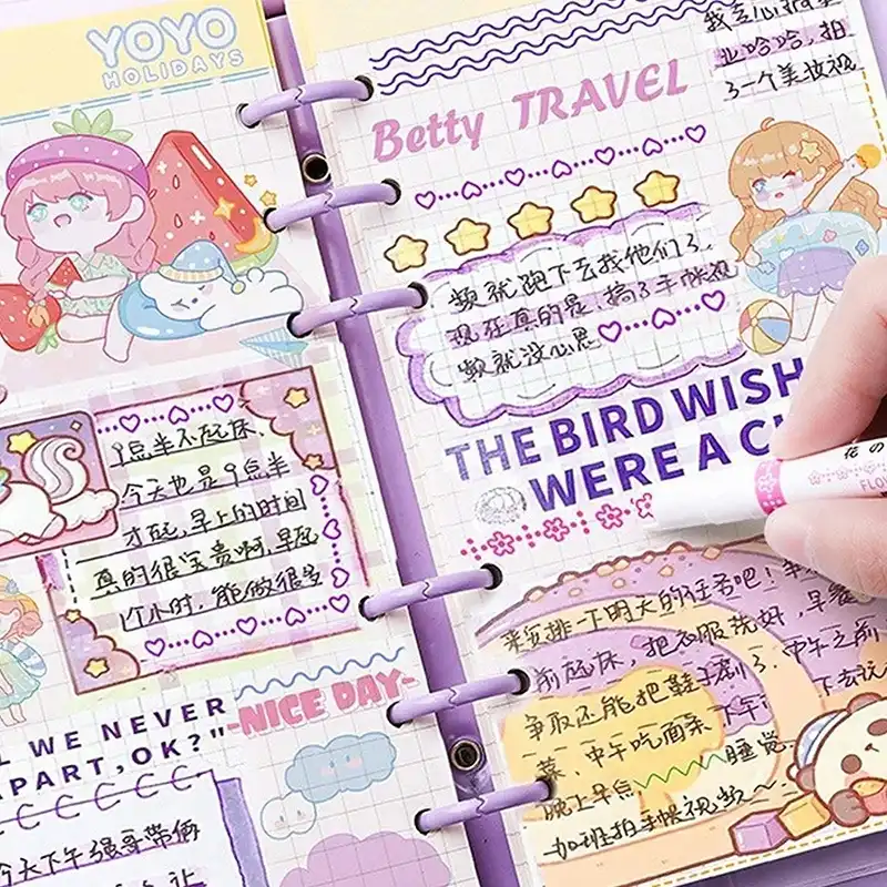 ماژیک علامت گذار مدل غلطکی شکل دار کد DM7008-6 مجموعه 6 عددی