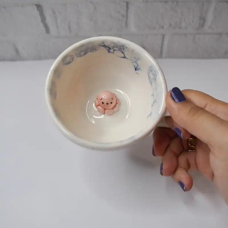 فنجان سرامیکی طرح هشت پا