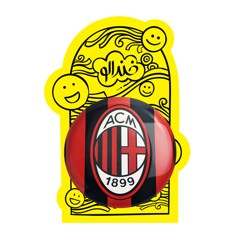 آینه جیبی خندالو طرح باشگاه آث میلان A.C. Milan مدل تاشو کد 2004