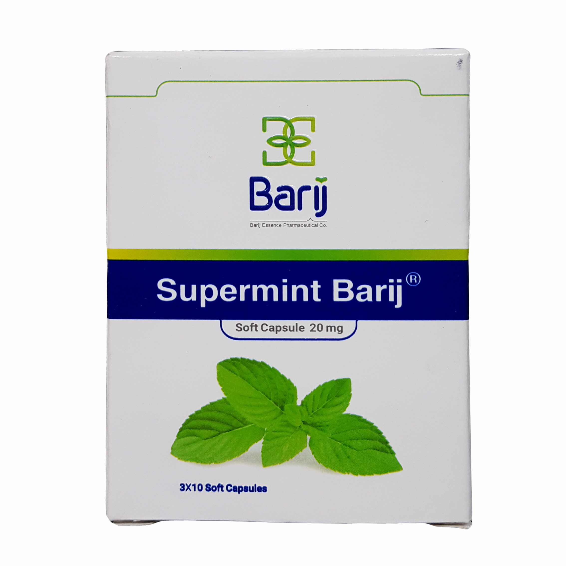 کپسول نرم سوپرمینت 20 میلی گرم باریج اسانس بسته 30 عددی کپسول نرم سوپرمینت 20 میلی گرم باریج اسانس بسته 30 عددی