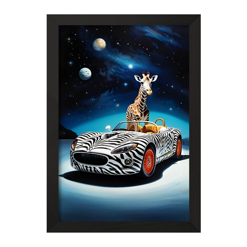 تابلو خندالو مدل زرافه انتزاعی کد F10058