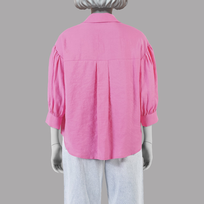 شومیز آستین سه ربع زنانه مدل 1040610 رنگ سرخابی