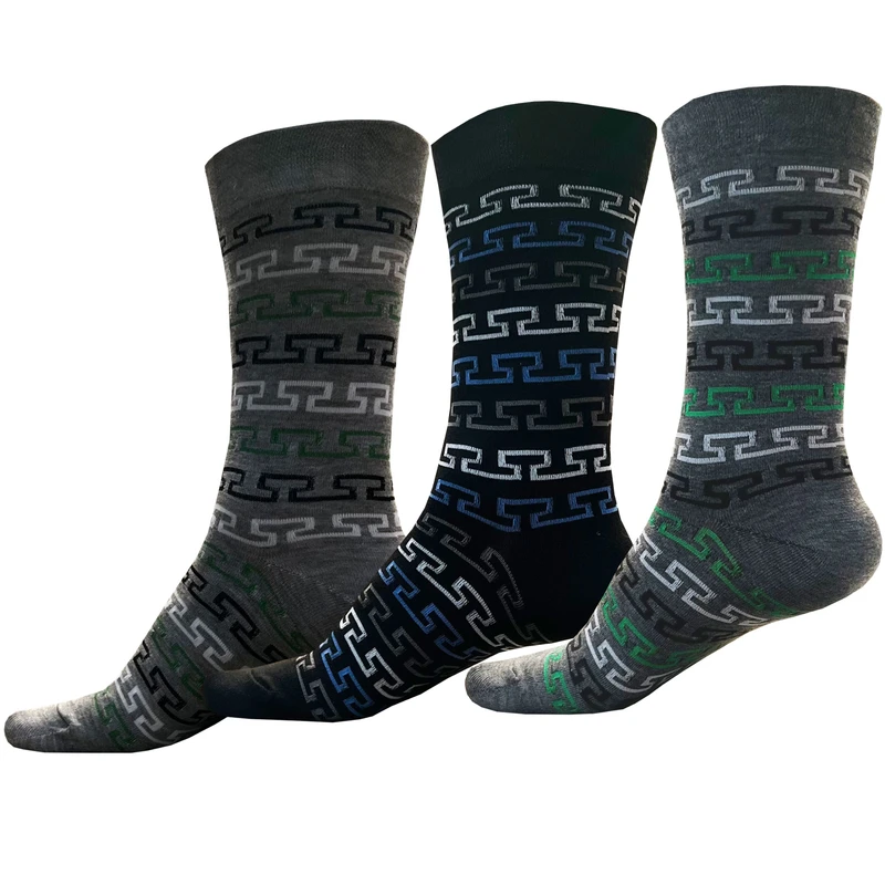 جوراب ساق بلند مردانه پالوته مدل PLT-Z6-VR مجموعه 3 عددی