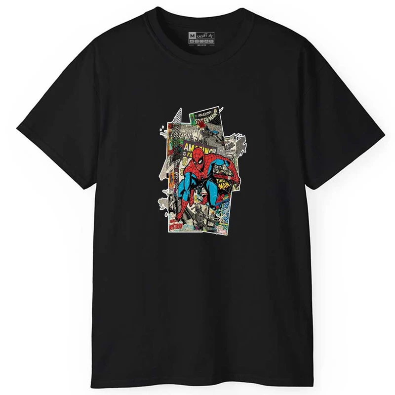 تی شرت آستین کوتاه مردانه پاد آفرین مدل اسپرت طرح مردعنکبوتی قهرمان کد 01062