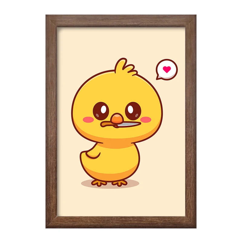 تابلو خندالو طرح حیوانات بامزه جوجه کد 29659