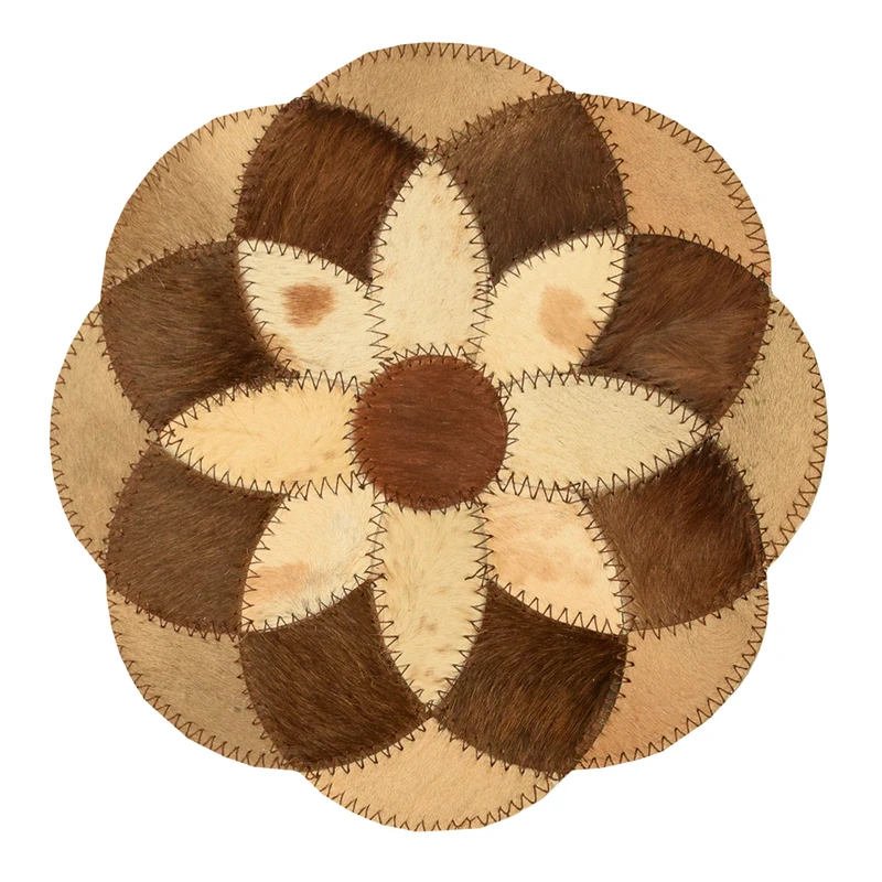 رومیزی کلاژ چرم و پوست مدل گل کد 0016