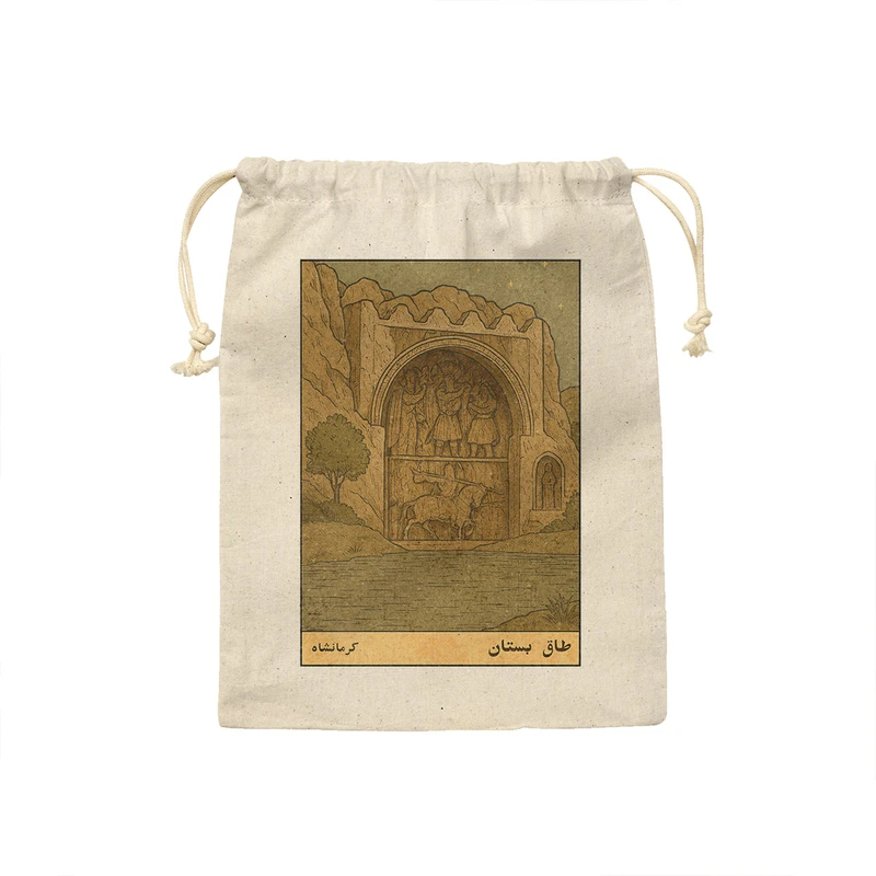 کیسه نان و سبزی ترمه طراحان ایده مدل کارت طاق بستان کرمانشاه کد map1508 - S سایز 19x19 سانتی متر