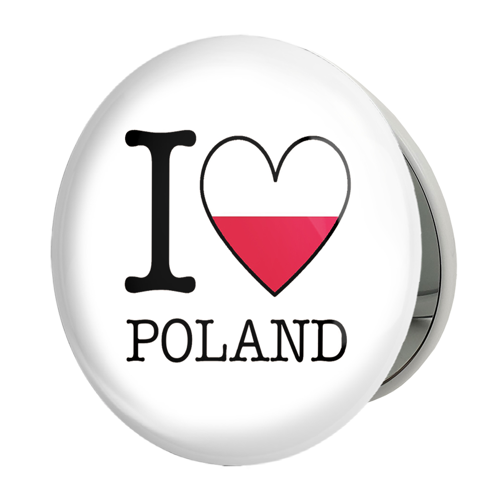 آینه جیبی خندالو طرح پرچم لهستان مدل تاشو کد 20495 