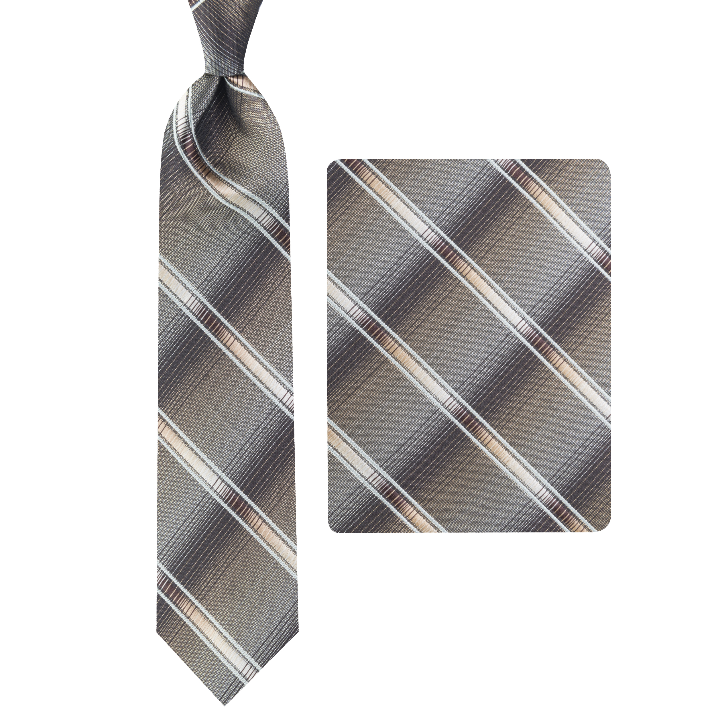 ست کراوات و دستمال جیب مردانه مدل GF-ST1117-BR