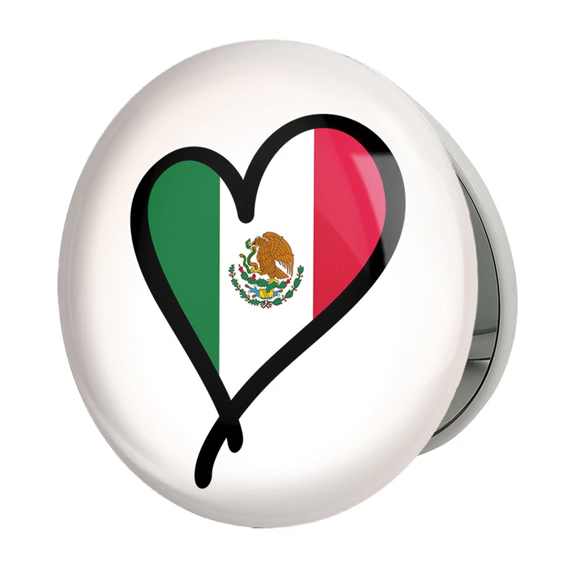 آینه جیبی خندالو طرح پرچم مکزیک مدل تاشو کد 20484 