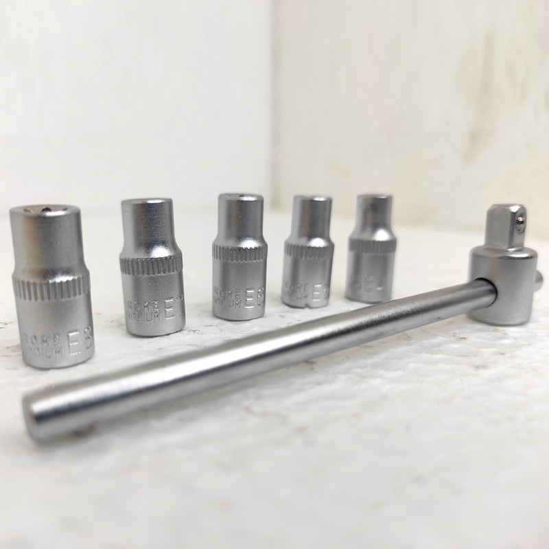 مجموعه 6 عددی آچار بکس ستاره ای مدل F سایز 1/4 اینچ