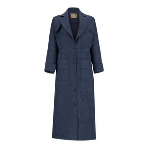 مانتو زنانه السانا مدل تاپیک کد 225205 رنگ آبی تیره