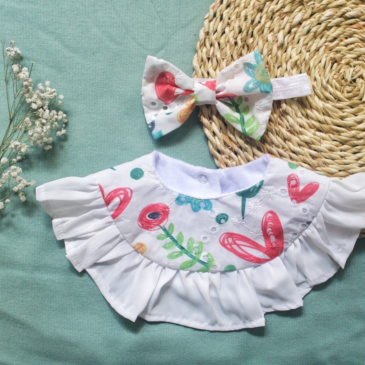 ست هدبند و پیشبند نوزادی ریماز مدل بهار کد m2209 - - 4