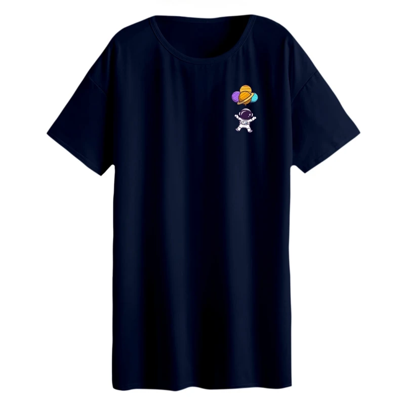 تی شرت لانگ زنانه مدل فضانورد کد 12