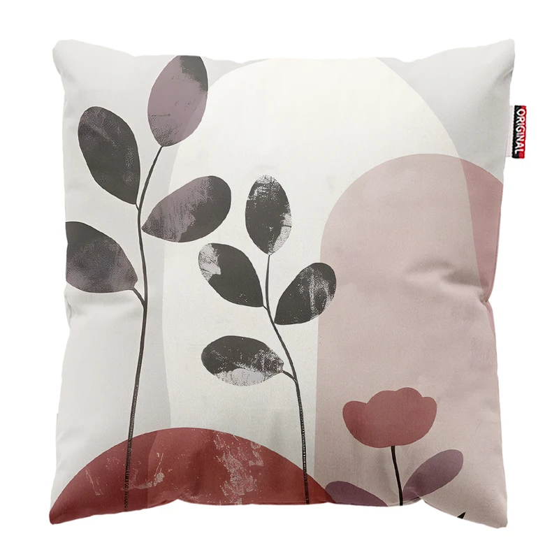 کوسن پاد آفرین مدل مینیمال طرح گل و برگ کد PK403320 سایز 40*40 سانتی متر