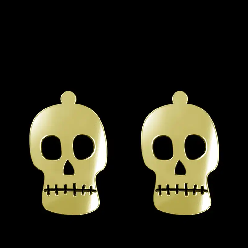گوشواره طلا 18 عیار زنانه مدوپد مدل جمجمه کد GA1-15702