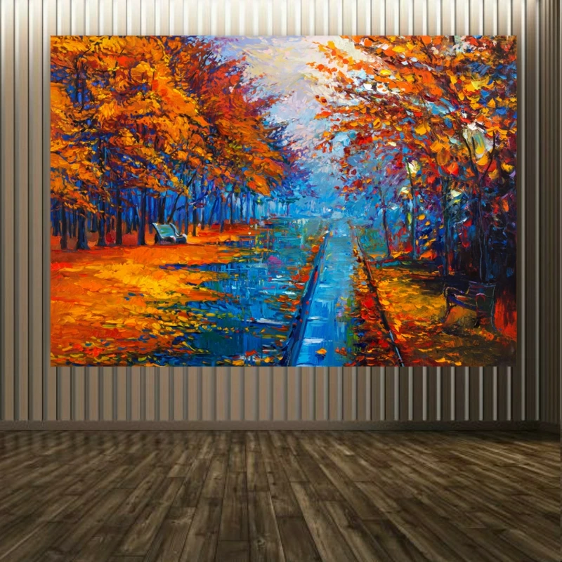 پوستر پارچه ای طرح نقاشی آبرنگی مدل پائیز رویایی کد PP2585