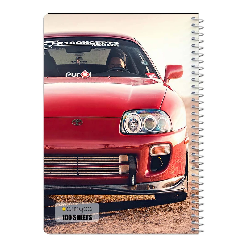 دفتر مشق 100 برگ سیمی کارنیکا طرح تویوتا سوپرا Toyota Supra کد 25280