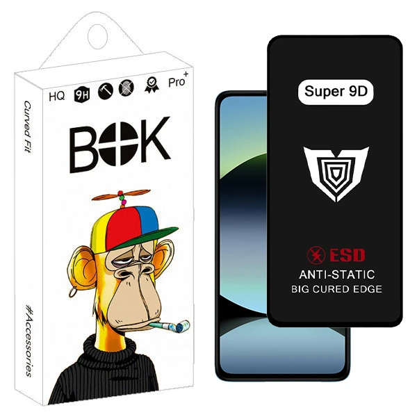 محافظ صفحه نمایش بوک مدل Super 9D Glavers مناسب برای گوشی موبایل شیائومی redmi Note 14