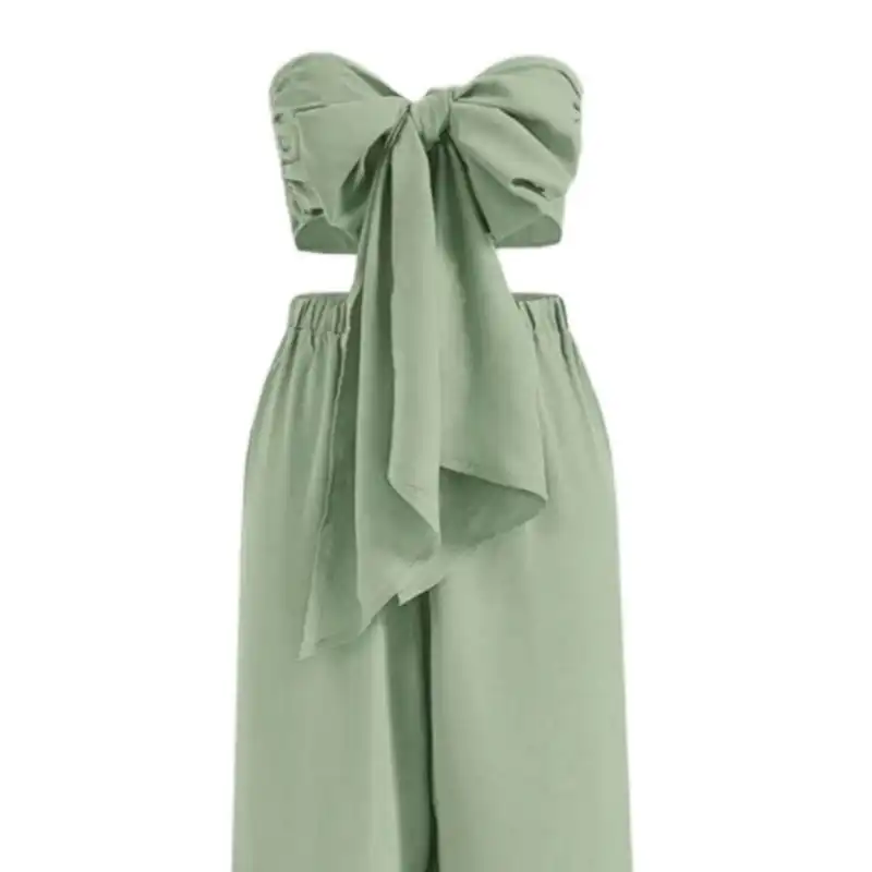 ست نیم تنه و شلوار زنانه مدل Laydy رنگ سدری