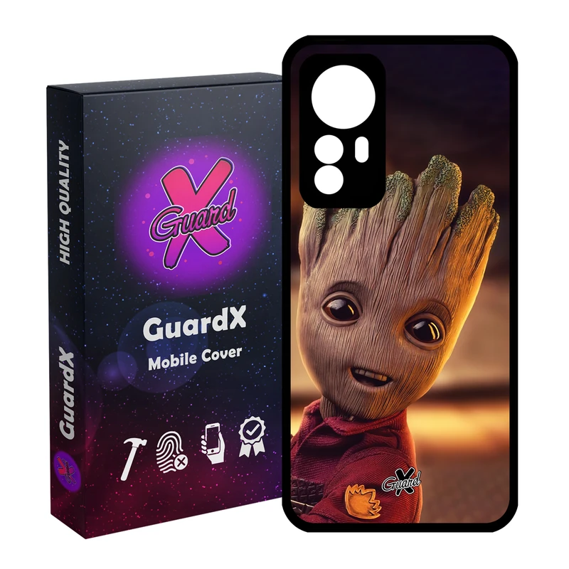 کاور گارد ایکس طرح Groot مدل Glass10479 مناسب برای گوشی موبایل شیائومی Redmi Note 12S