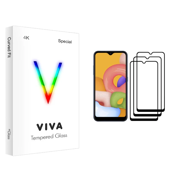 محافظ صفحه نمایش ویوا مدل 4K مناسب برای گوشی موبایل سامسونگ Galaxy A01 بسته سه عددی