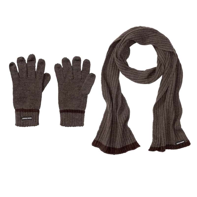 شال گردن مردانه برنو بنانی مدل Knitted-LUX-2021 به همراه دستکش