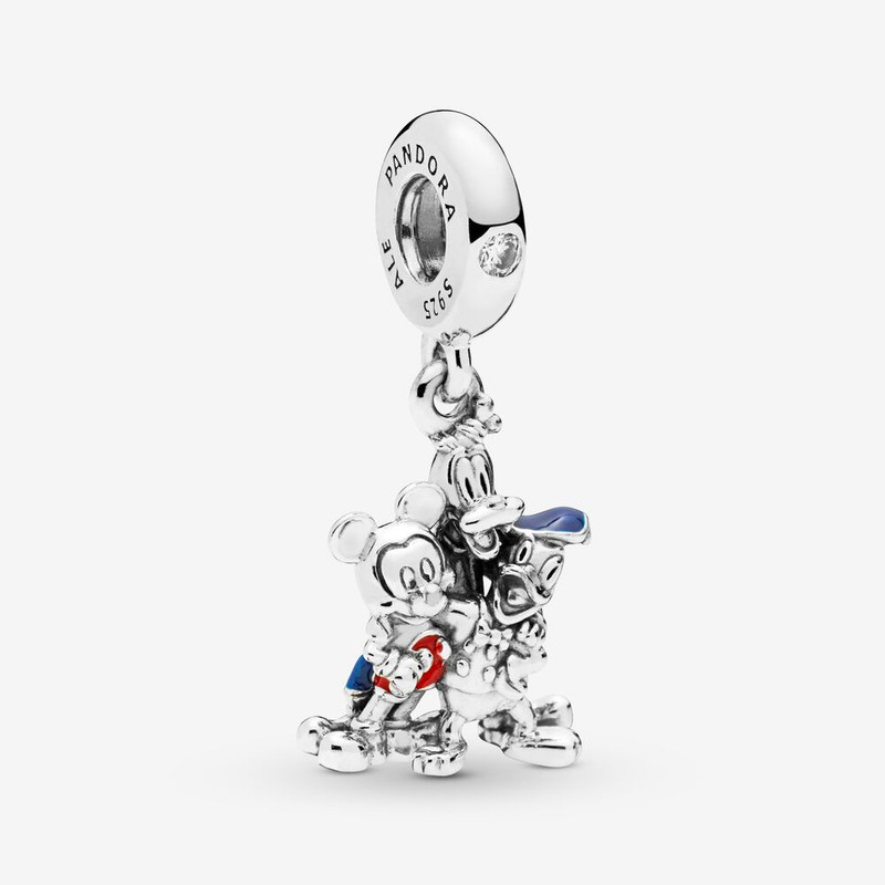 آویز گردنبند و دستبند نقره زنانه پاندورا مدل Mickey and Friends