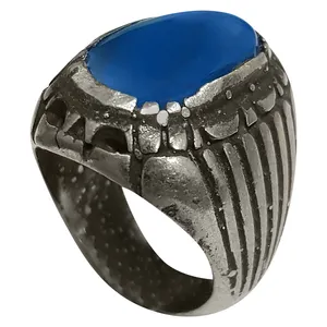 انگشتر نقره مردانه مدل عقیق یمنی لوکس AYL2013