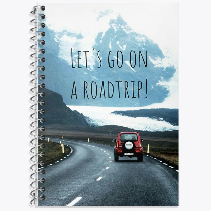 دفتر زبان 50 برگ خندالو مدل سه خط طرح Let's Go On A Roadtrip کد F1732