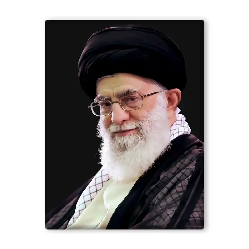 کاشی اطلس آبی طرح رهبر معظم انقلاب حضرت سید علی خامنه ای مدل T1075