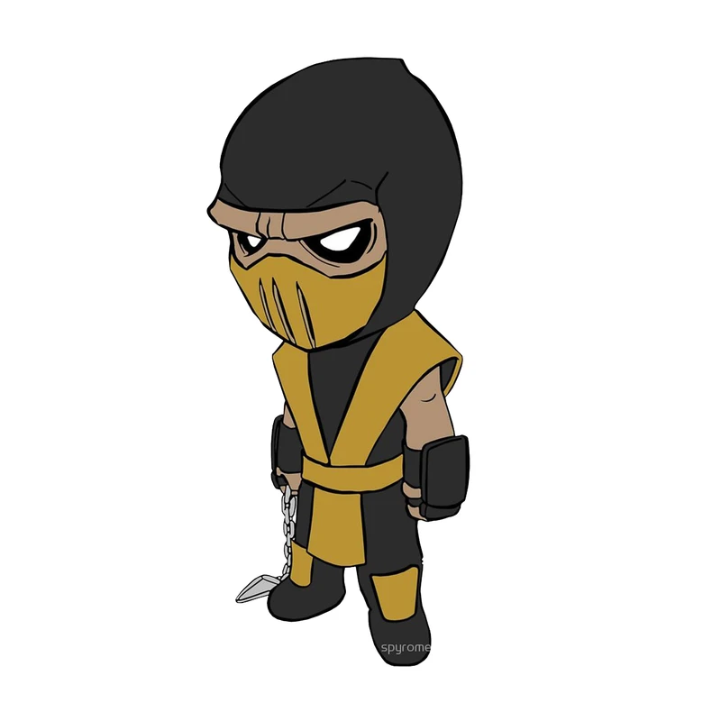 استیکر لپ تاپ و موبایل مدل بازی طرح اسکورپیین مورتال کومبت Scorpion Mortal Kombat کد 4760