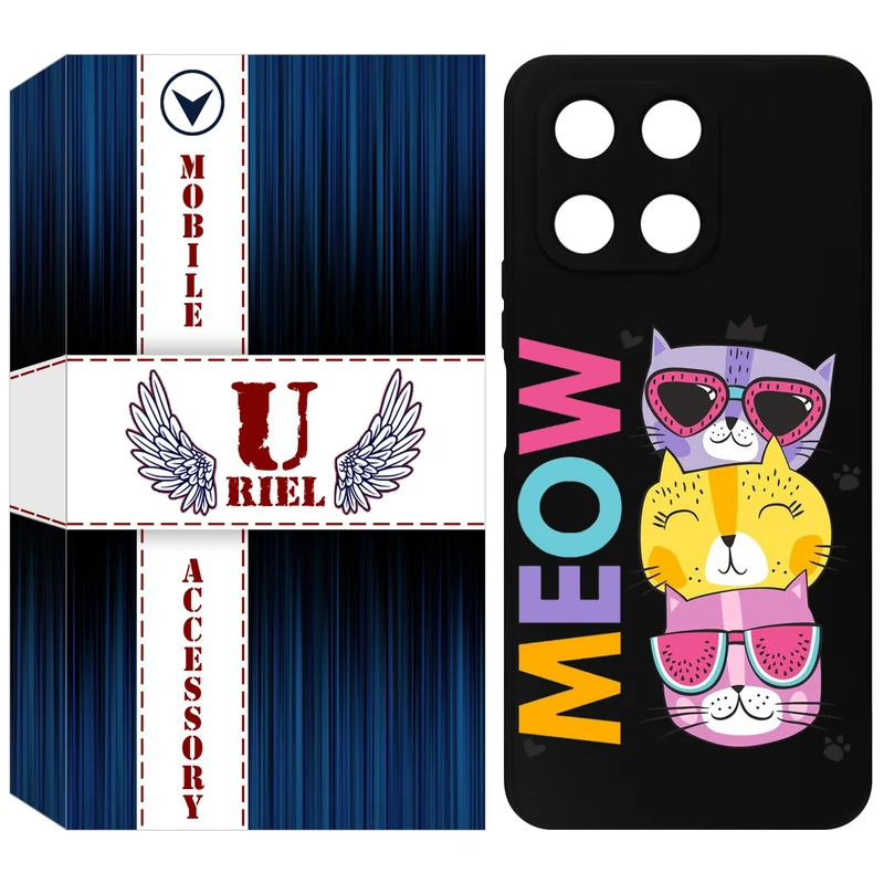 کاور یوریل مدل KSH کد 57 طرح گربه مناسب برای گوشی موبایل آنر X6A / X6A Plus