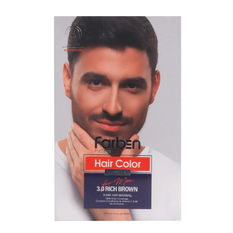 شامپو رنگ مو فاربن شماره 3.0 حجم 150 میلی لیتر رنگ قهوه ای تیره مجموعه 2 عددی