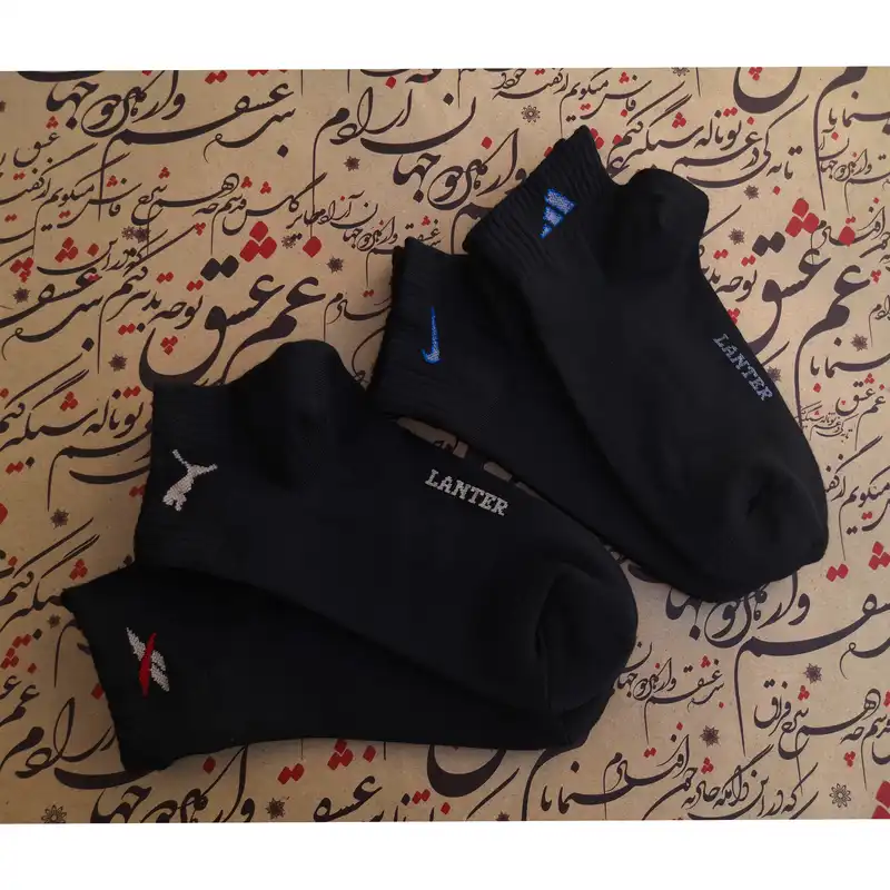 جوراب  مردانه لنتر مدل مچی کد BW 08 مجموعه 8 عددی