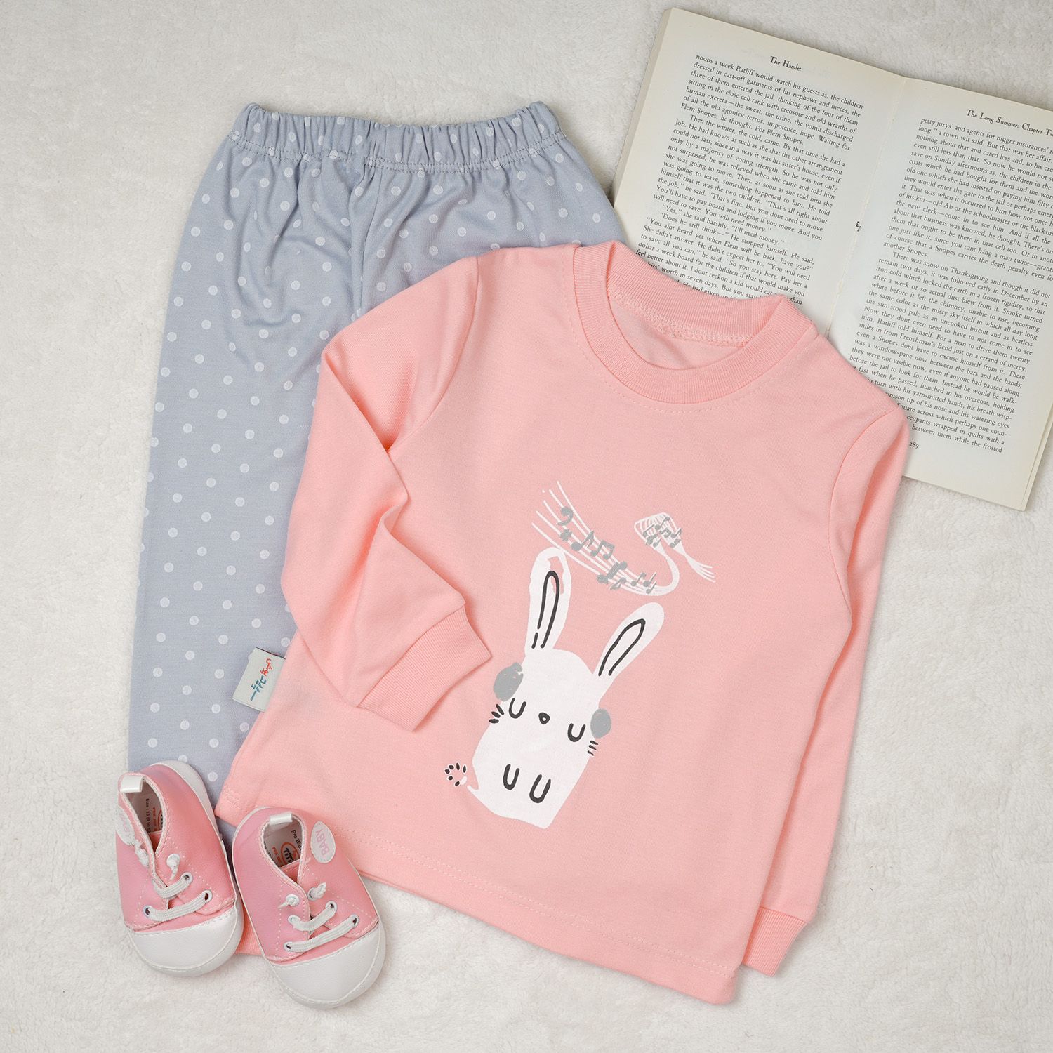 ست تی شرت آستین بلند و شلوار بچگانه سپیدپوش کد 400140 - - 4