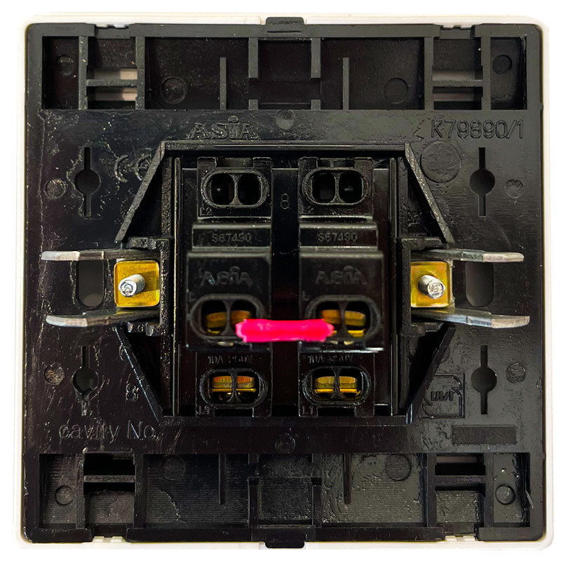 کلید دو پل صنایع آسیا الکتریک مدل کریستال WHI-SLV