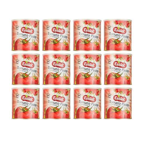 رب گوجه فرنگی اصالت مقدار 800 گرم بسته 12 عددی