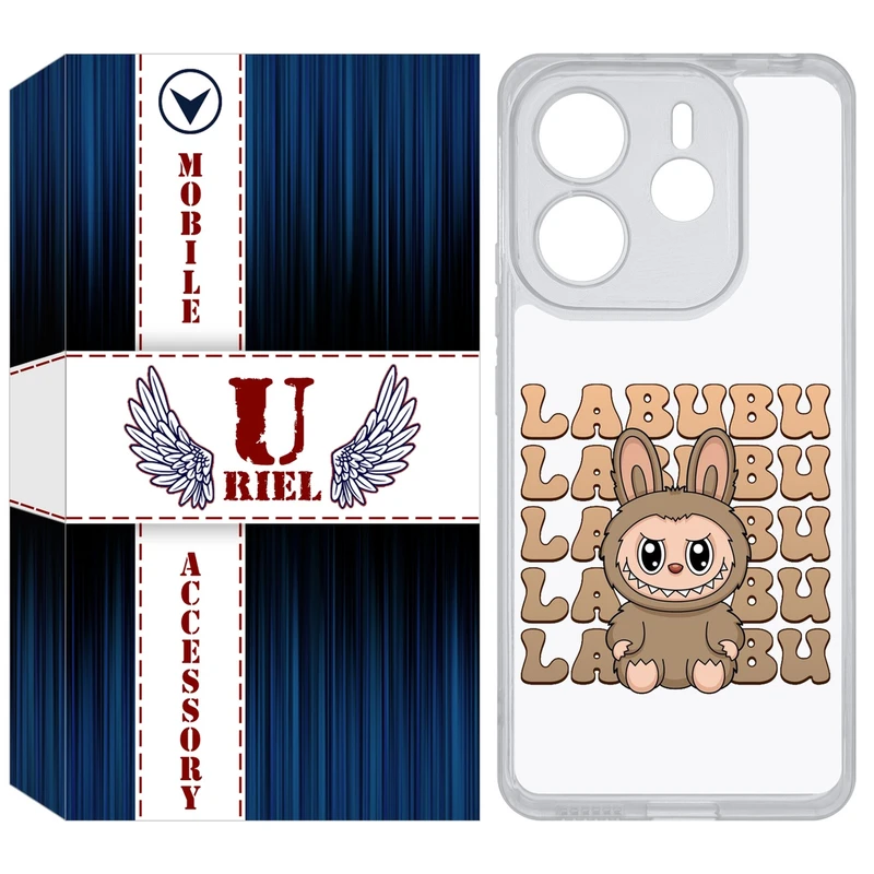 کاور یوریل مدل Clear کد 134 طرح لبوبو Labubu مناسب برای گوشی موبایل شیائومی Redmi Note 14 4G