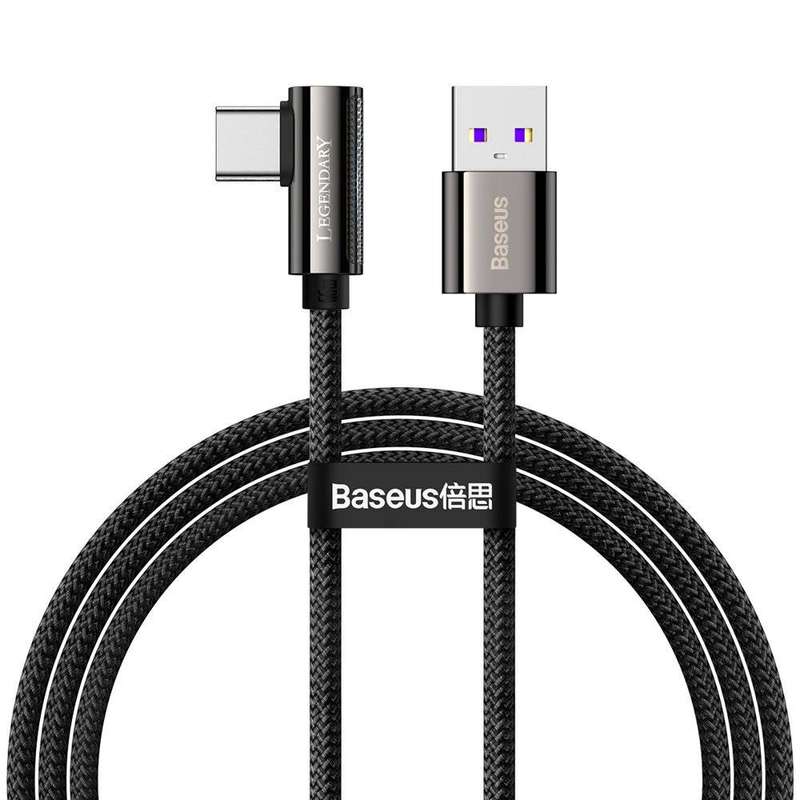 کابل تبدیل USB به USB -C باسئوس مدل Legend Series Elbow-66W طول 1 متر