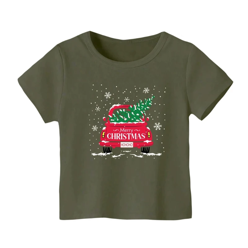 تی شرت آستین کوتاه بچگانه مدل ماشین کریسمس کد 4