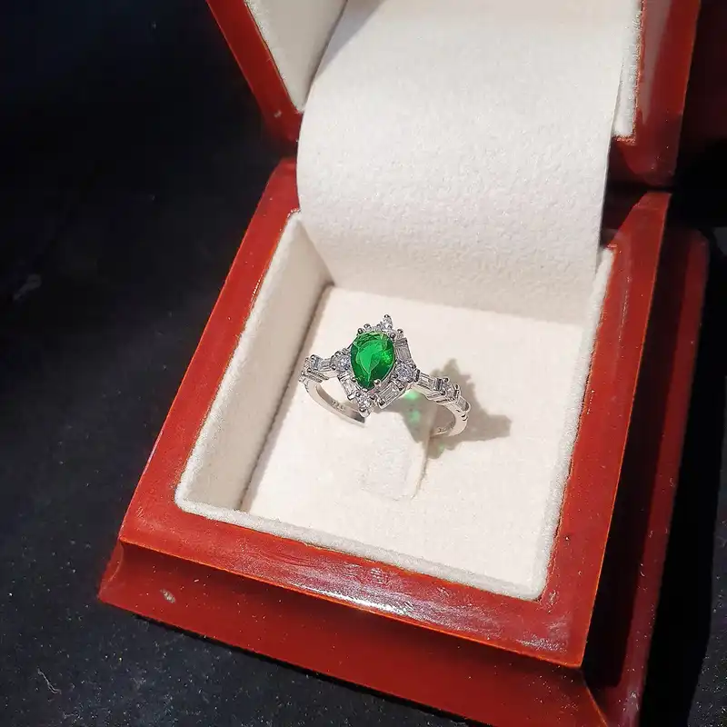 انگشتر نقره زنانه جی تی ای مدل اشک