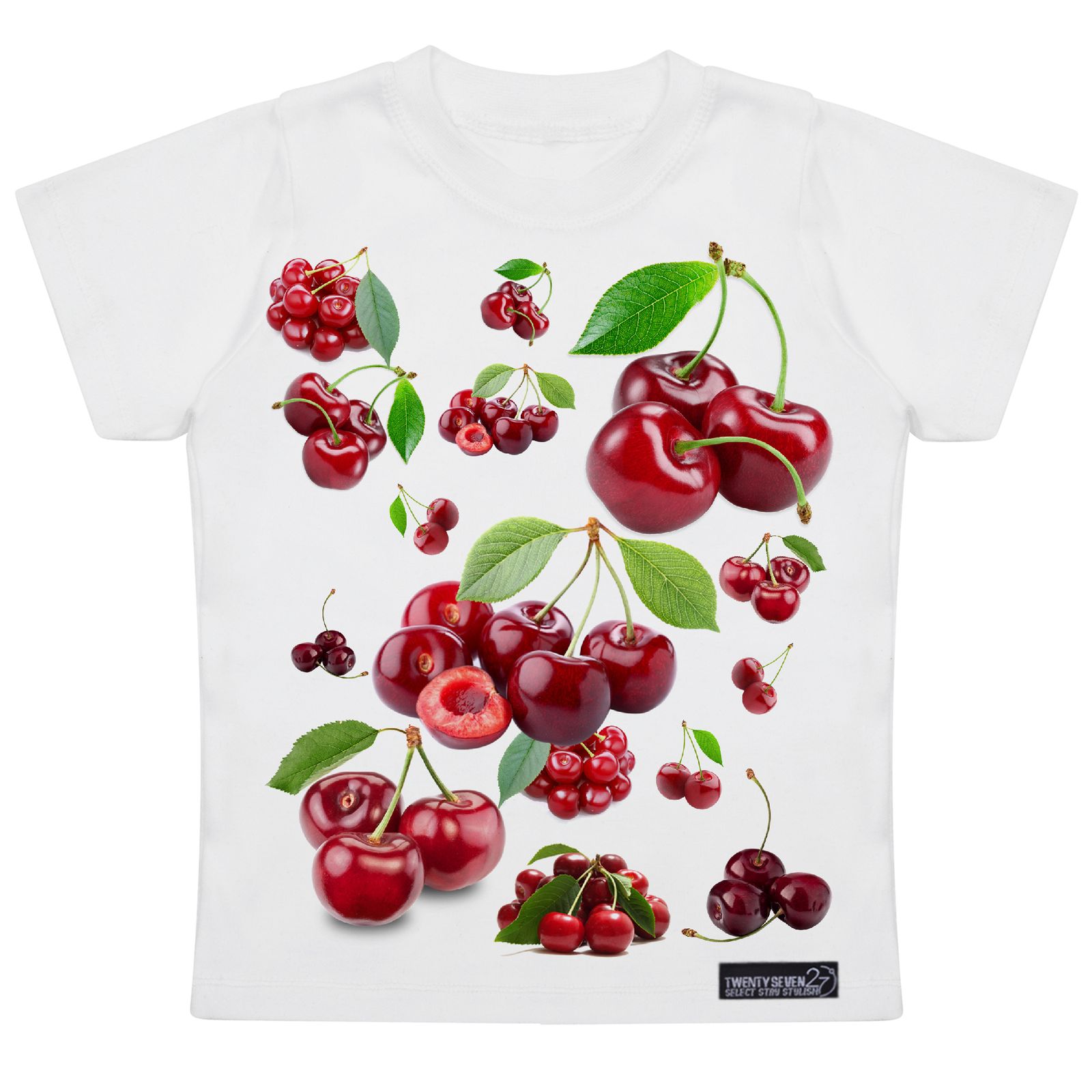 تی شرت آستین کوتاه دخترانه 27 مدل Cherries کد MH956 -  - 1