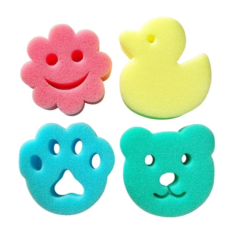 لیف حمام کودک پروف مدل عروسکی بسته 4 عددی