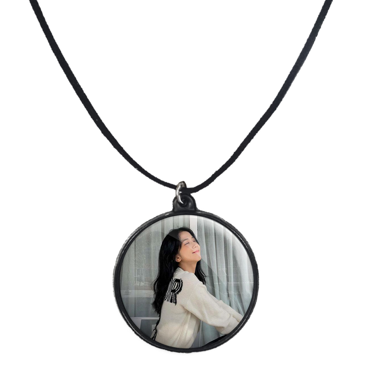 گردنبند پرمانه طرح بلک پینک کد pmb.6759مدل دو طرفه