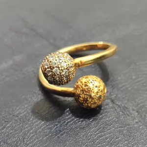  انگشتر طلا 18 عیار زنانه قیراط طرح دایره کد GH1498