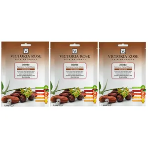 ماسک صورت ویکتوریا رز مدل عصاره جوجوبا برای انواع پوست حجم 25 میلی لیتر بسته 3 عددی